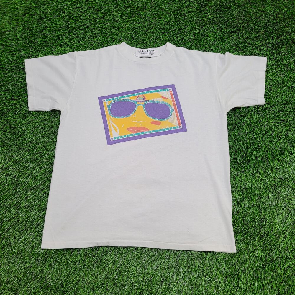Vintage 1989 Summer Reflections Pop Art T-Shirt Womens XL USA Made